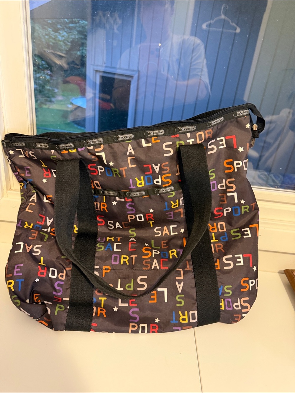 LeSportsac Rainbow Alphabet Block Logo Nylon Y2K Tote Bag